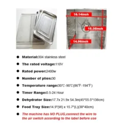 Yokoma 30-Layer Food Dehydrator for Fruits, Vegetables, and Pet Treats