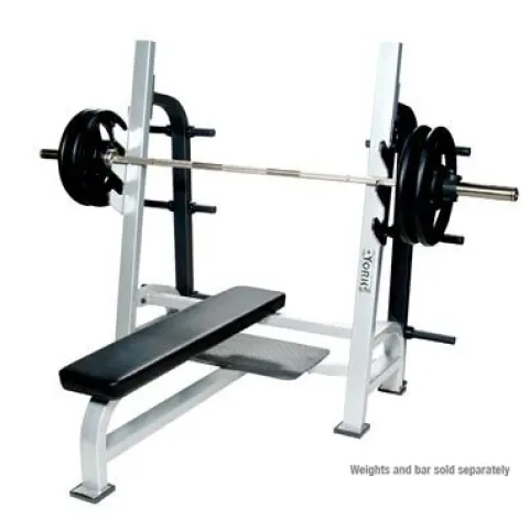 York Barbell 54041 St Olympic Flat Bench with Gun Racks White