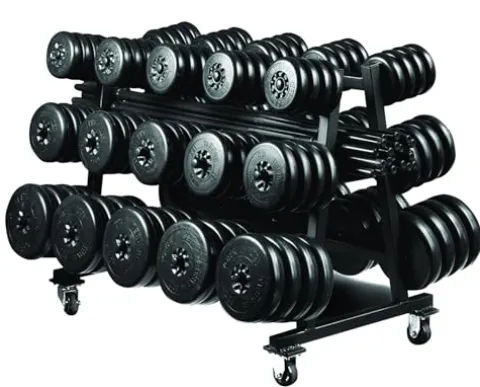 York Barbell Aerobic Weight Set Club Pack with Rack 69034