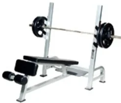 York Barbell Olympic Decline Bench with Gun Racks White