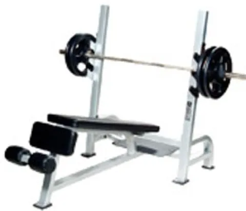 York Barbell Olympic Decline Bench with Gun Racks White