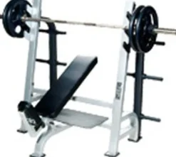 York Barbell Olympic Incline Bench with Gun Racks White