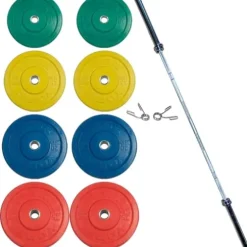 York Barbell Rubber Training Bumper Plate Set 325LB