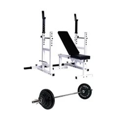 York Barbell Weight Bench with 300 LBS Weight Set