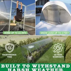 YourGreenHouses Polycarbonate Greenhouse Tunnel Clear 10×26 FT