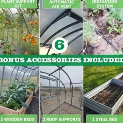 YourGreenHouses Polycarbonate Greenhouse Tunnel Clear 10×26 FT