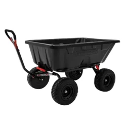 Yutrax Towable Poly Cart WW16P, 16 cu. ft. Capacity, Easy Dump, Black