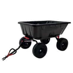 Yutrax Towable Poly Cart WW16P, 16 cu. ft. Capacity, Easy Dump, Black