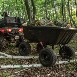 Yutrax Towable Poly Cart WW16P, 16 cu. ft. Capacity, Easy Dump, Black