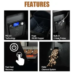 Z GRILLS Pellet Grill Smoker with PID 2.0 Controller, LCD Screen, 2 Meat Probes, 697 sq in Cooking Area, Huge Storage Cabinet, Rain Cover Bronze