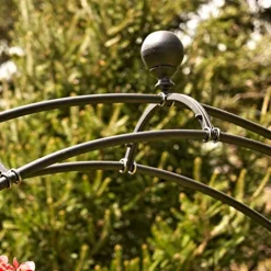 Zaer Ltd. Large Elegant Round Garden Arch Moon Gate Black