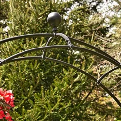 Zaer Ltd. Large Elegant Round Garden Arch Moon Gate Black