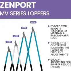 Zenport MV36 Professional Tree Lopper 2-Inch Cut Blue