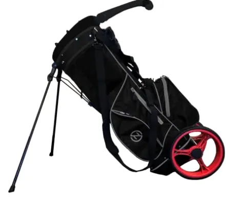 Zero Friction Wheel Pro Push Cart & Stand Bag Black