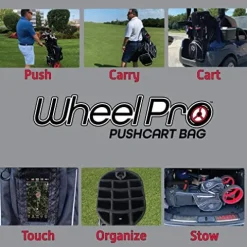 Zero Friction Wheel Pro Push Cart & Stand Bag Black