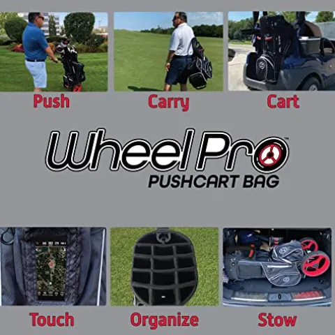Zero Friction Wheel Pro Push Cart & Stand Bag Black