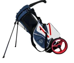 Zero Friction Wheel Pro Push Cart & Stand Bag Navy