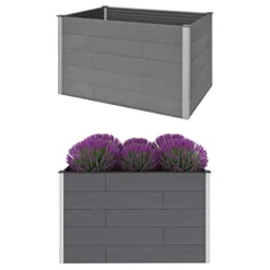 ZEYUAN Garden Raised Bed Planter Box 59.1″x39.4″x35.8″ Gray