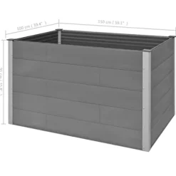 ZEYUAN Garden Raised Bed Planter Box 59.1″x39.4″x35.8″ Gray