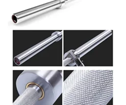 ZHLL 6-Foot /33LB Colored Olympic Bar for Weightlifting and Squatting Six-Foot Eight-Axis Silver