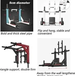 ZHWBAO Home Double Pole Sandbag Shelf Gym Pull-up Adjustable Exercise Equipment Pull-up Bar Black