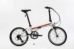 ZiZZO Liberte Lightweight Aluminum Folding Bicycle Silver/Red