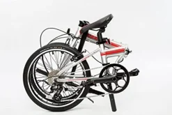 ZiZZO Liberte Lightweight Aluminum Folding Bicycle Silver/Red