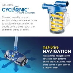 Zodiac MX8 Elite Suction Pool Cleaner with Cyclonic Leaf Canister Blue
