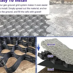 ZoyrA 6x10m Geogrid for Road and Garden Edging H-10cm