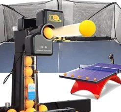 ZXMT Ping Pong Robot Machine Automatic JT-A Table Tennis Robot Machine with Catch Net Wired Remote Control